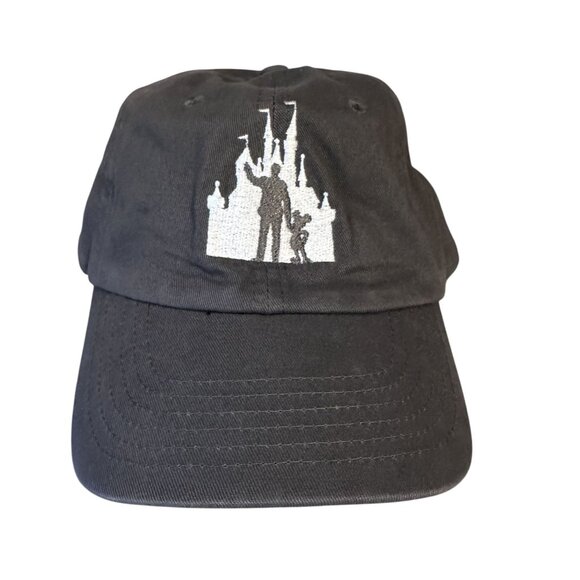 Disney Parks Cinderella’s Castle Walt & Mickey Silhouette Baseball Cap Grey Adul - Picture 1 of 5